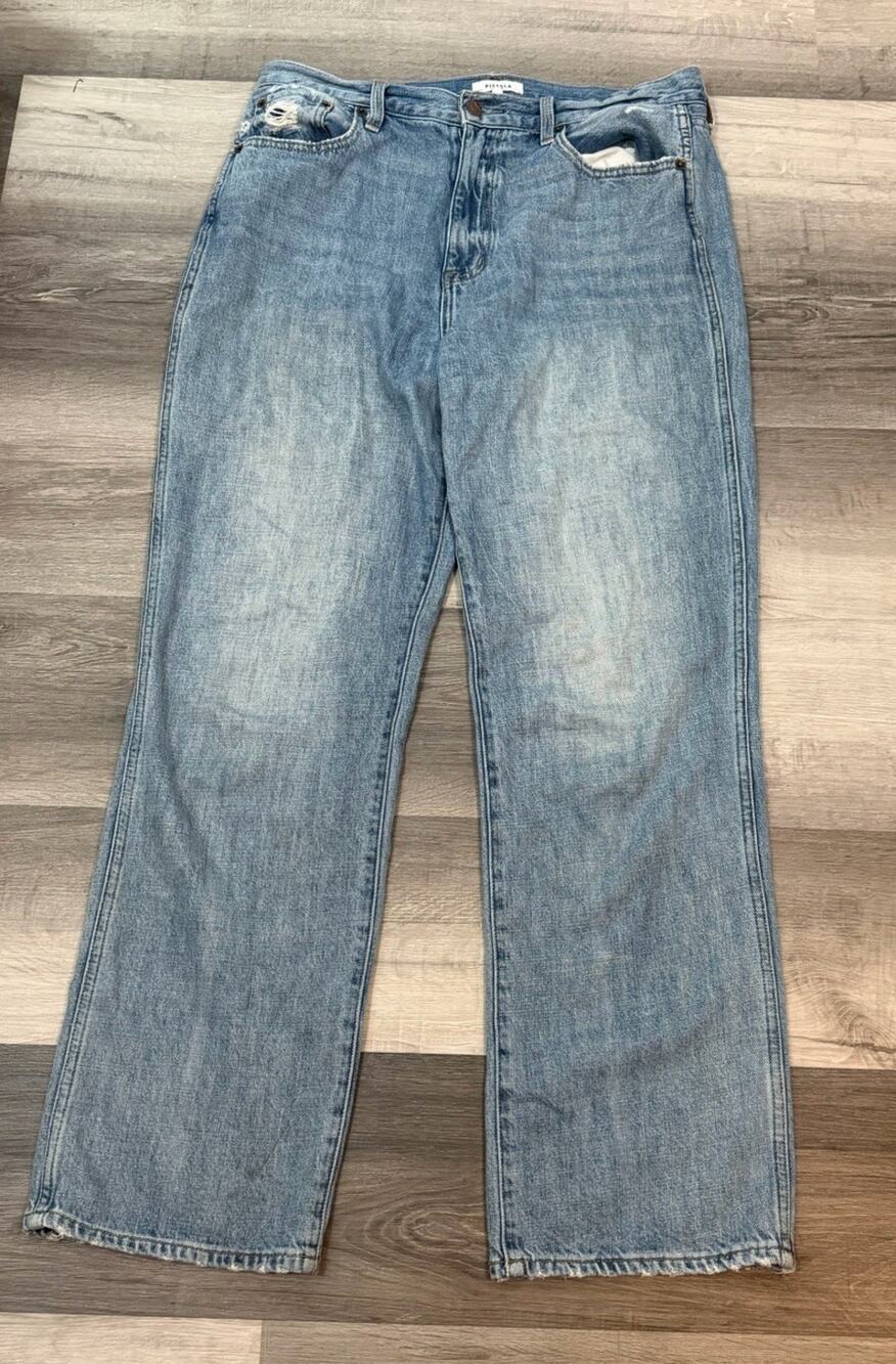 Pistola Cassie Super High Rise Straight Leg Jeans April Showers 30 Lightweight